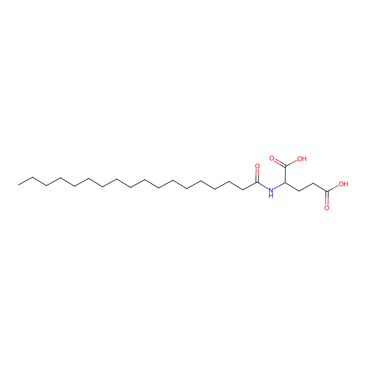 Stearoyl Glutamic Acid molecular structure, CAS 3397-16-8