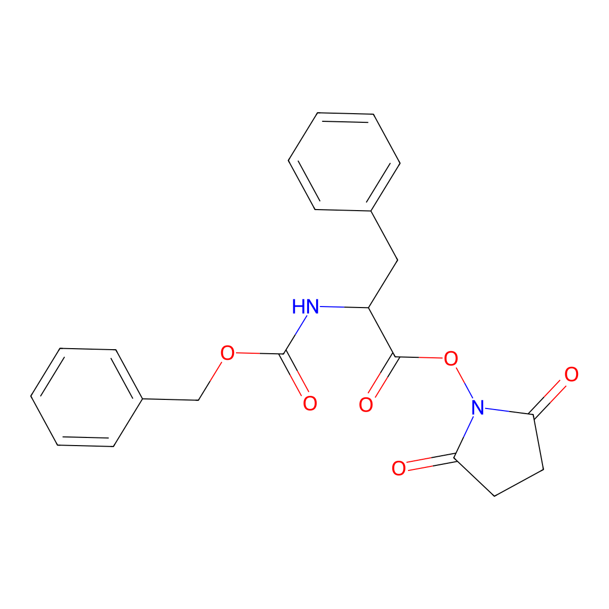 N-Carbobenzyloxy-L-phenylalanyl N-hydroxysuccinimide ester molecular structure, CAS 3397-32-8