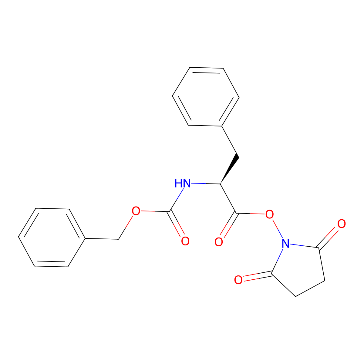 N-Carbobenzyloxy-L-phenylalanyl N-hydroxysuccinimide ester molecular structure, CAS 3397-32-8