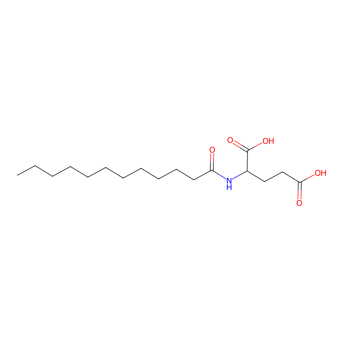 Lauroyl Glutamic Acid molecular structure, CAS 3397-65-7