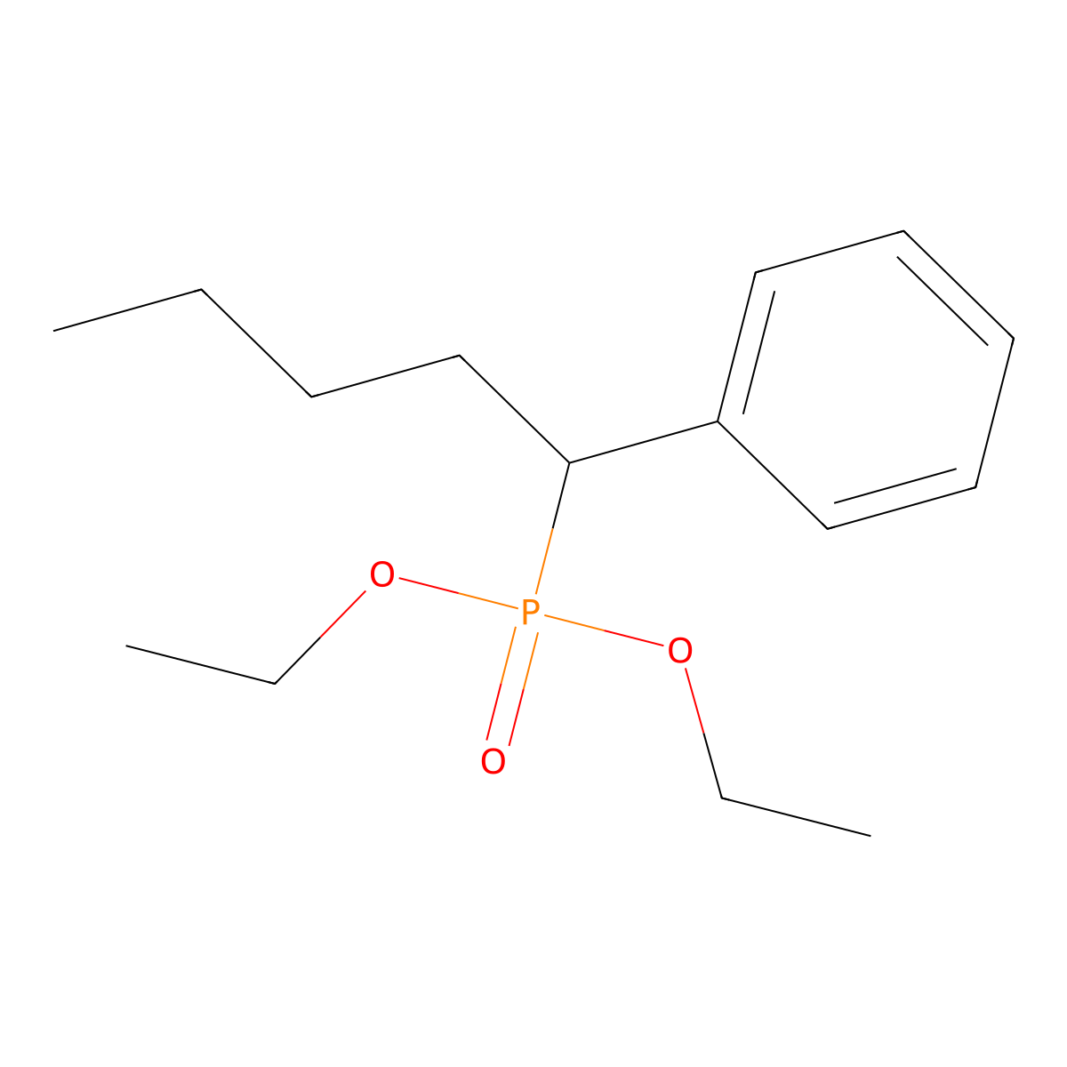 Phosphonic acid, (alpha-butylbenzyl)-, diethyl ester molecular structure, CAS 33973-56-7
