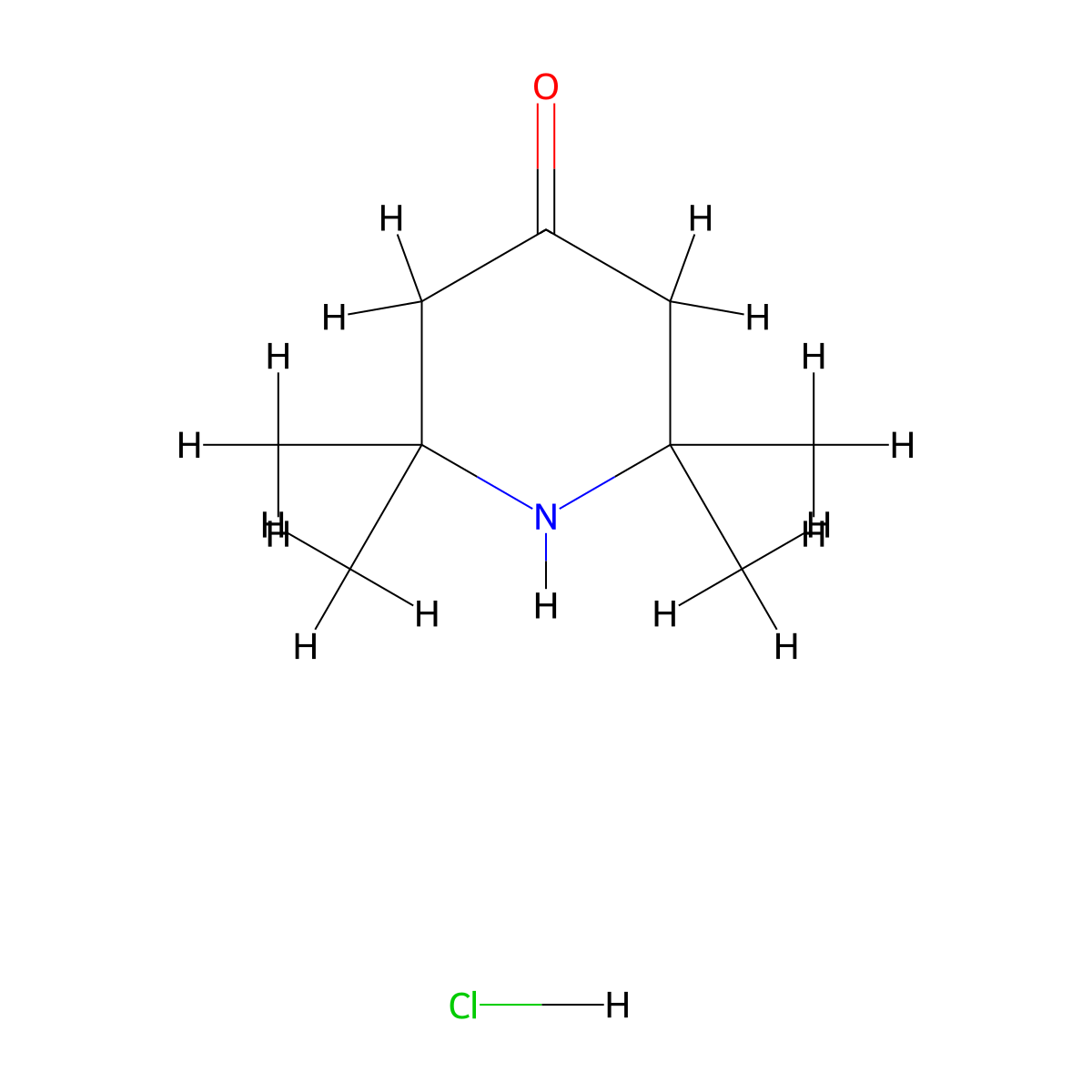 4-Piperidinone, 2,2,6,6-tetramethyl-, hydrochloride (1:1) molecular structure, CAS 33973-59-0