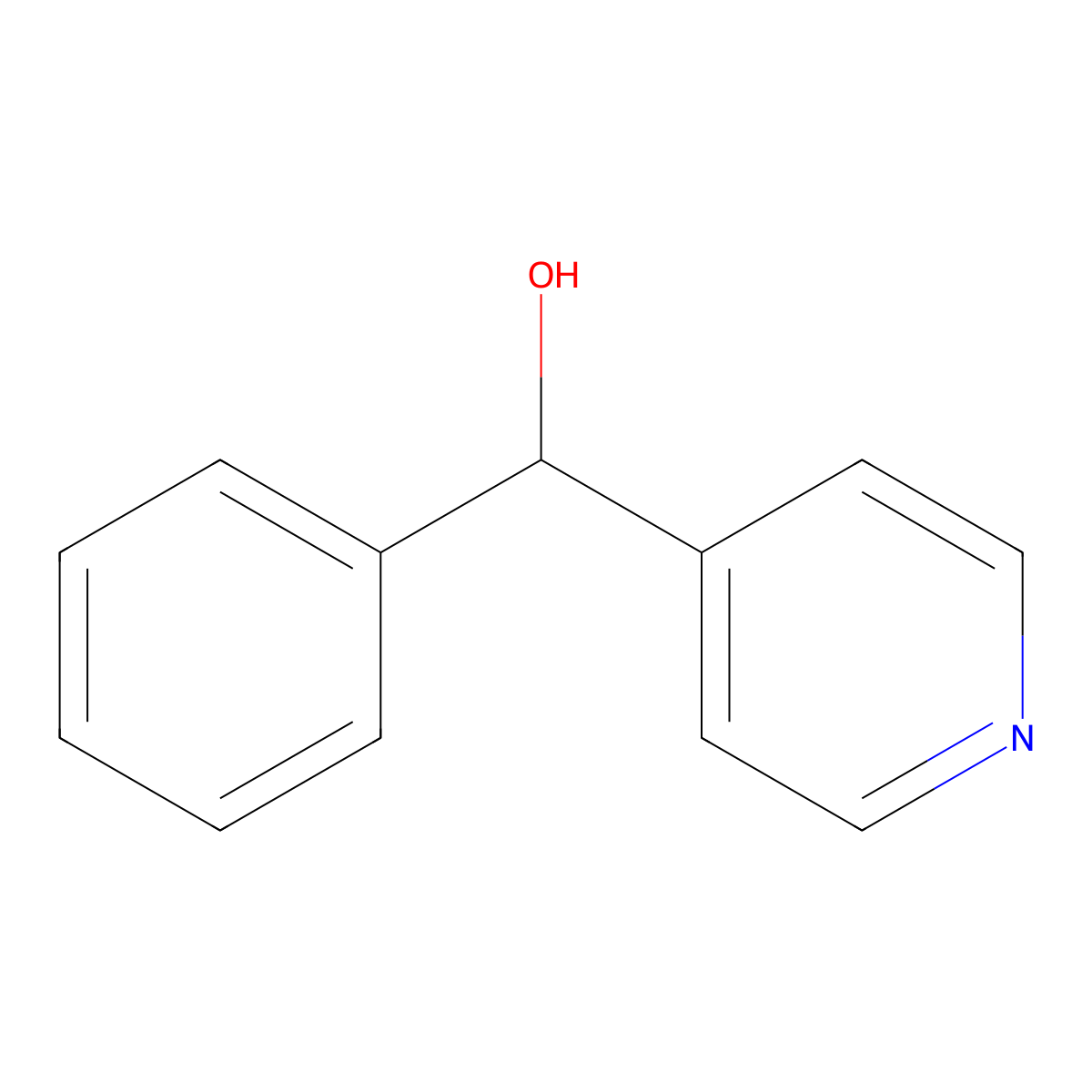 alpha-Phenyl-4-pyridinemethanol molecular structure, CAS 33974-27-5