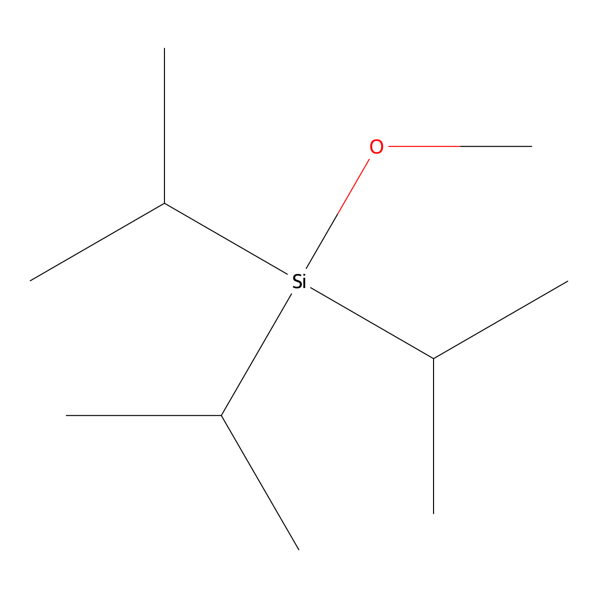 Triisopropylmethoxysilane molecular structure, CAS 33974-42-4