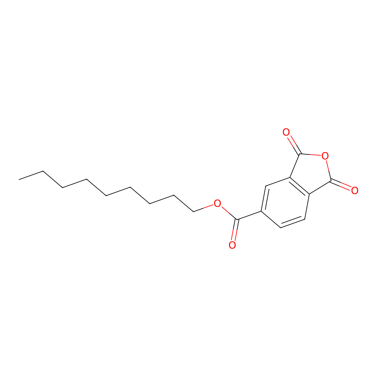 1,2,4-Benzenetricarboxylic acid, cyclic 1,2-anhydride, nonyl ester molecular structure, CAS 33975-30-3