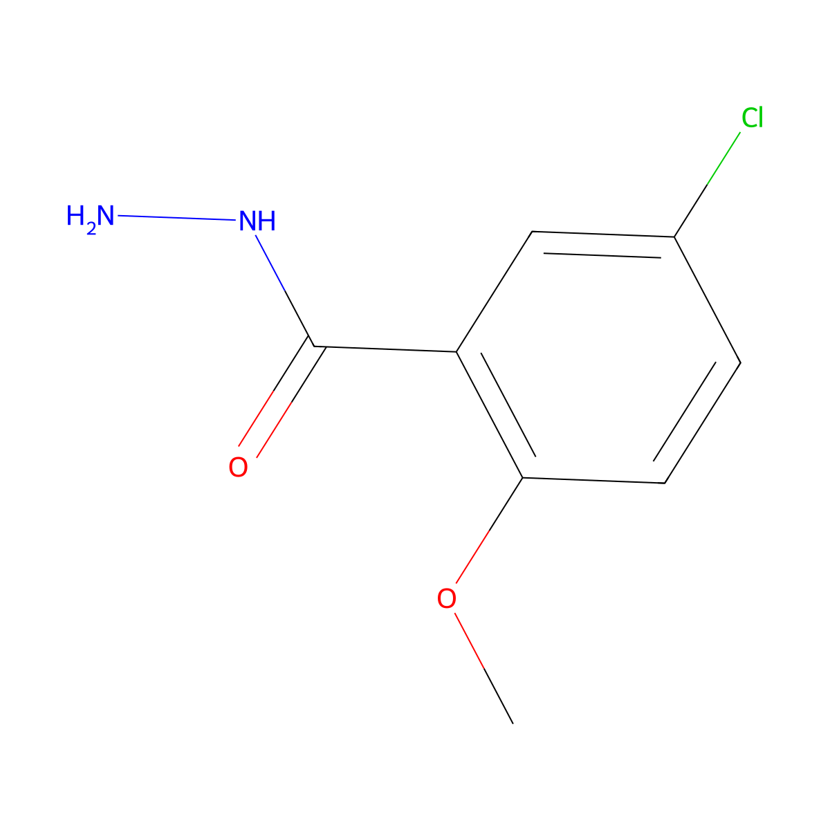 5-Chloro-2-methoxybenzohydrazide molecular structure, CAS 33977-11-6