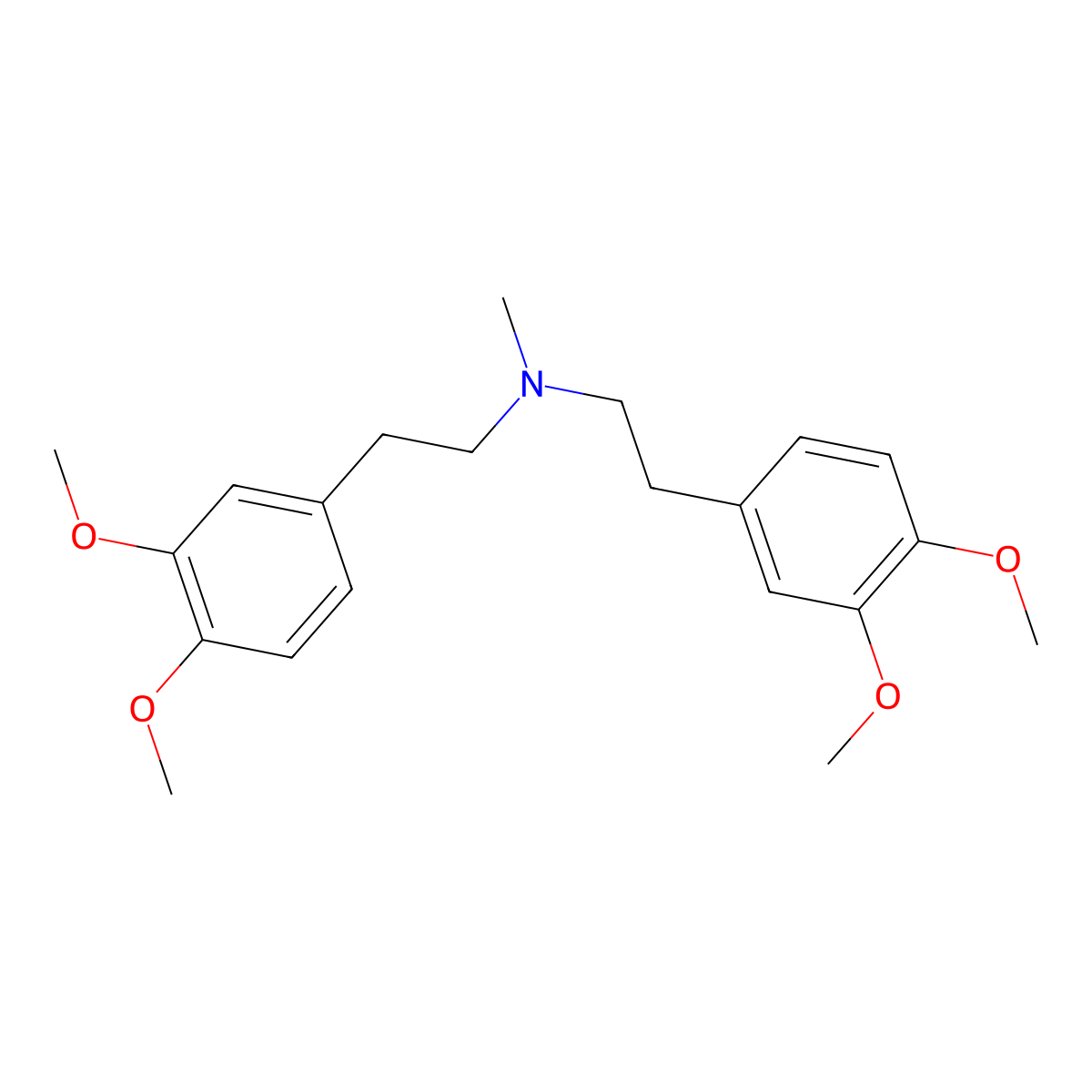 N,N-bis(3,4-dimethoxyphenethyl)-N-methylamine molecular structure, CAS 33978-72-2