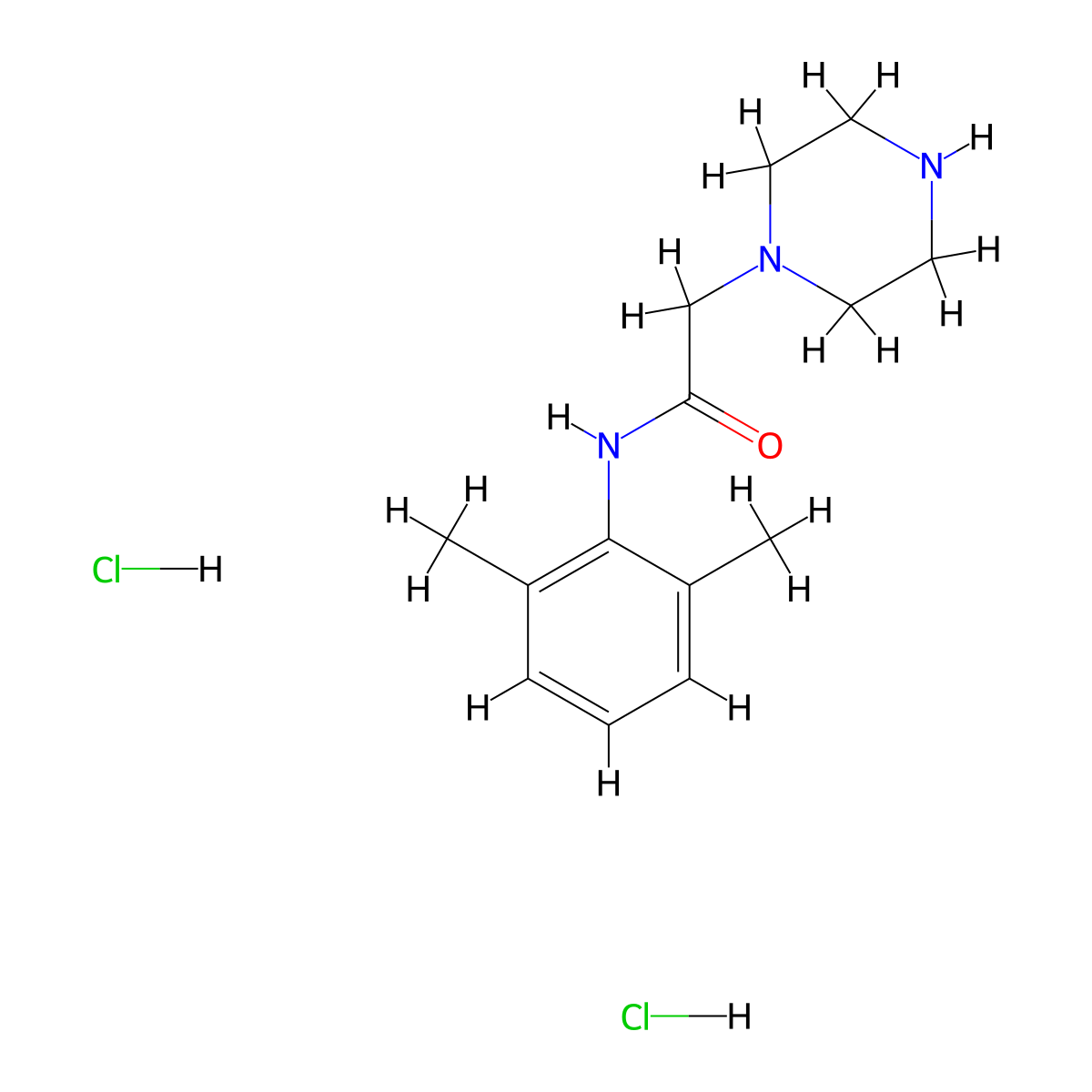 N-(2,6-dimethylphenyl)-2-piperazin-1-yl-acetamide molecular structure, CAS 3398-91-2