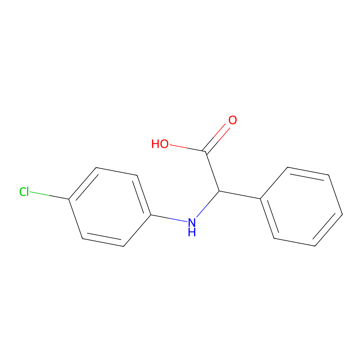 (4-Chloro-phenylamino)-phenyl-acetic acid molecular structure, CAS 33984-30-4