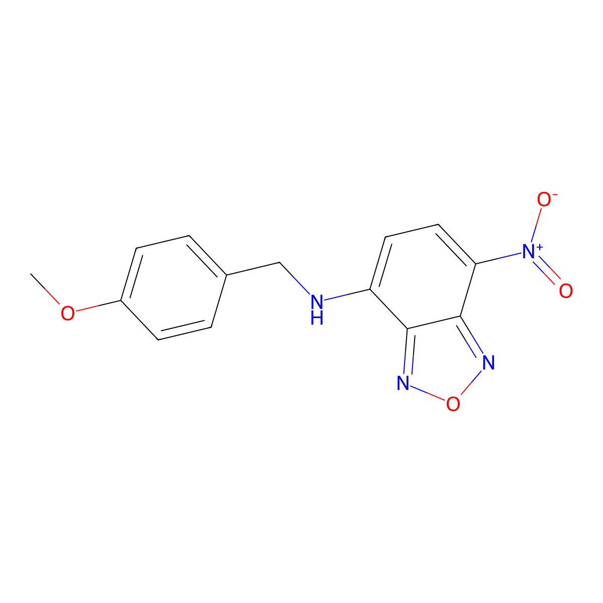 N-((4-Methoxyphenyl)methyl)-7-nitro-2,1,3-benzoxadiazol-4-amine molecular structure, CAS 33984-50-8