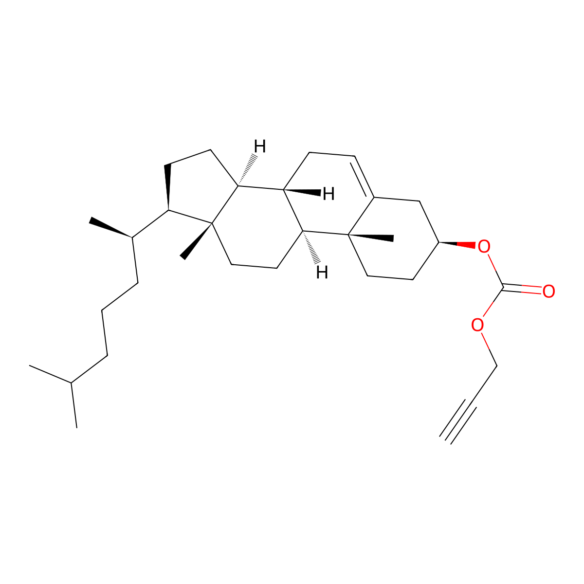 Cholest-5-en-3-ol (3beta)-, 3-(2-propyn-1-yl carbonate) molecular structure, CAS 33985-07-8