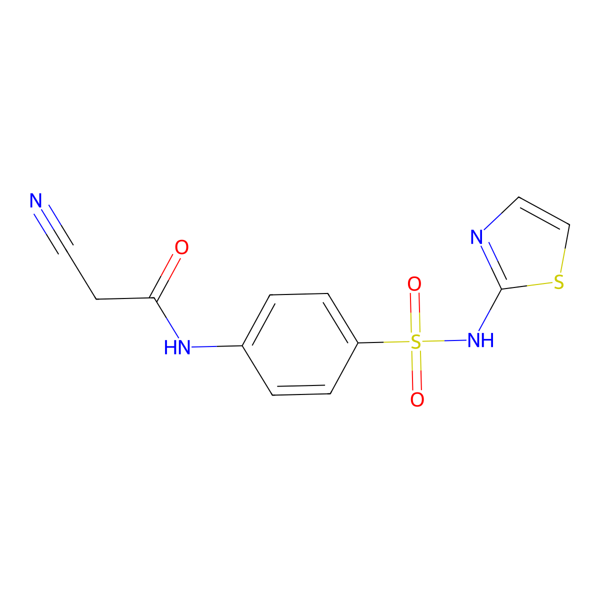2-Cyano-N-{4-[(1,3-thiazol-2-ylamino)sulfonyl]-phenyl}acetamide molecular structure, CAS 33987-99-4