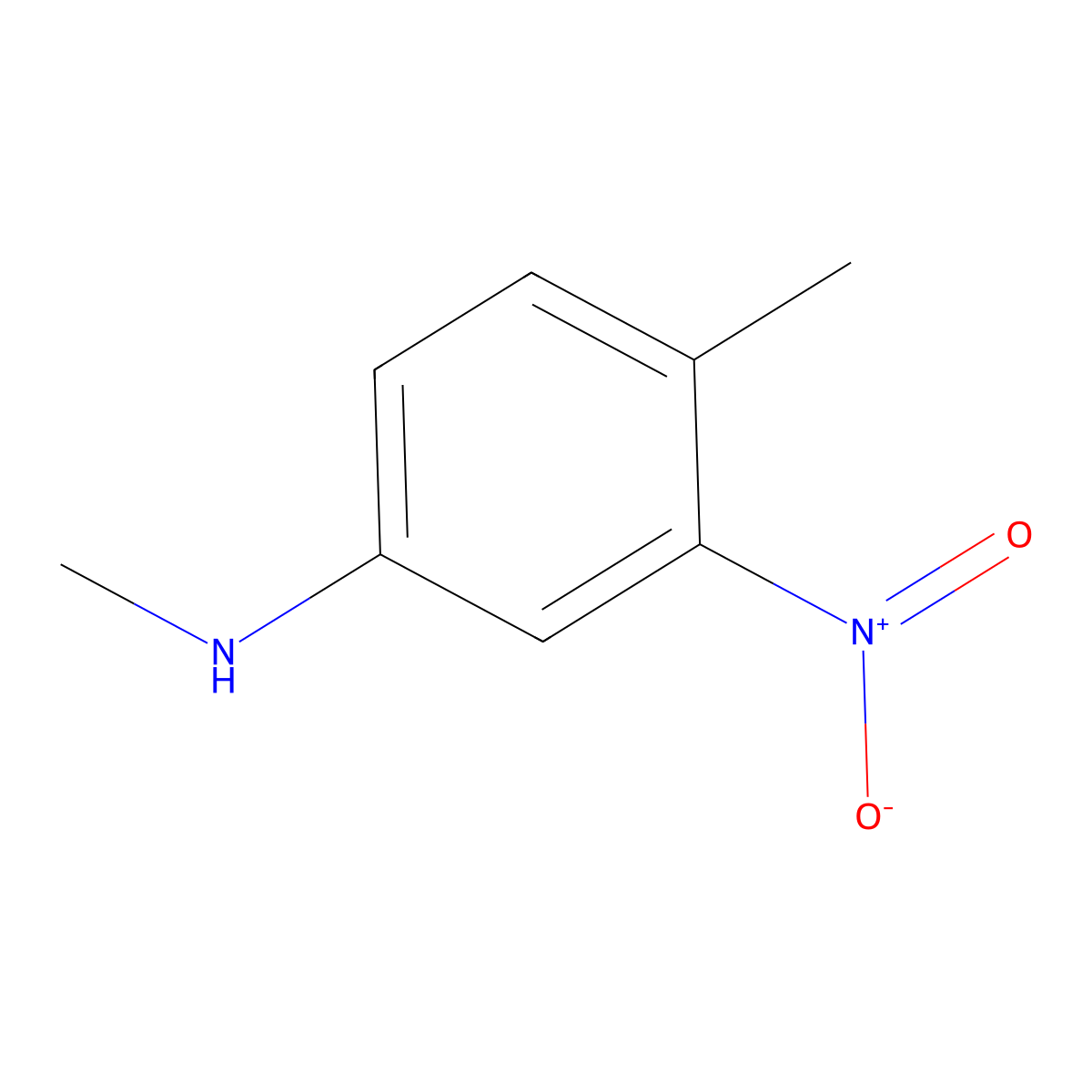 N,4-dimethyl-3-nitroaniline molecular structure, CAS 33992-16-4