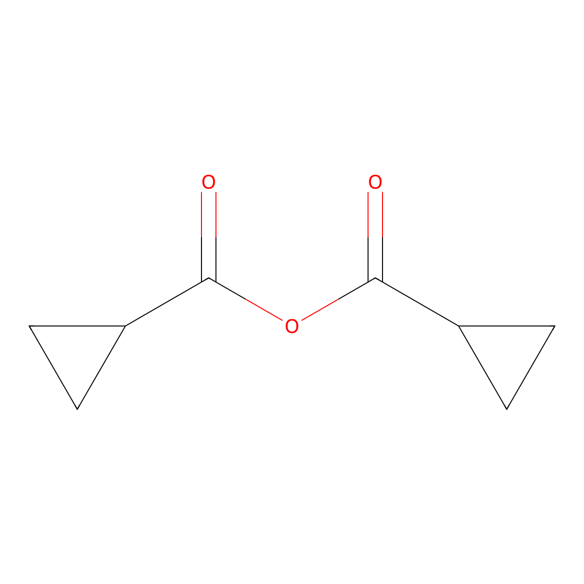 Cyclopropanecarboxylic acid anhydride molecular structure, CAS 33993-24-7