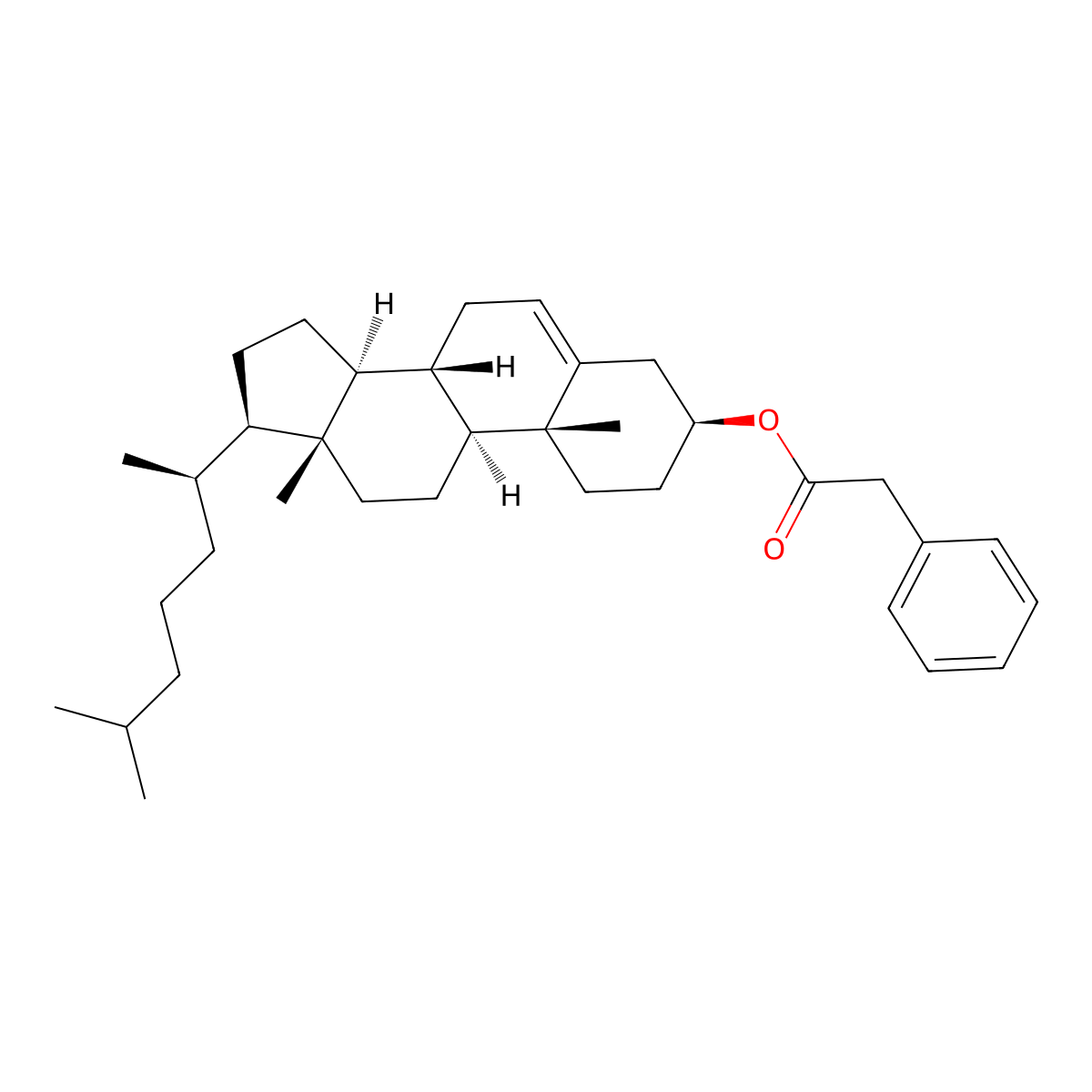 Cholesteryl phenylacetate molecular structure, CAS 33998-26-4