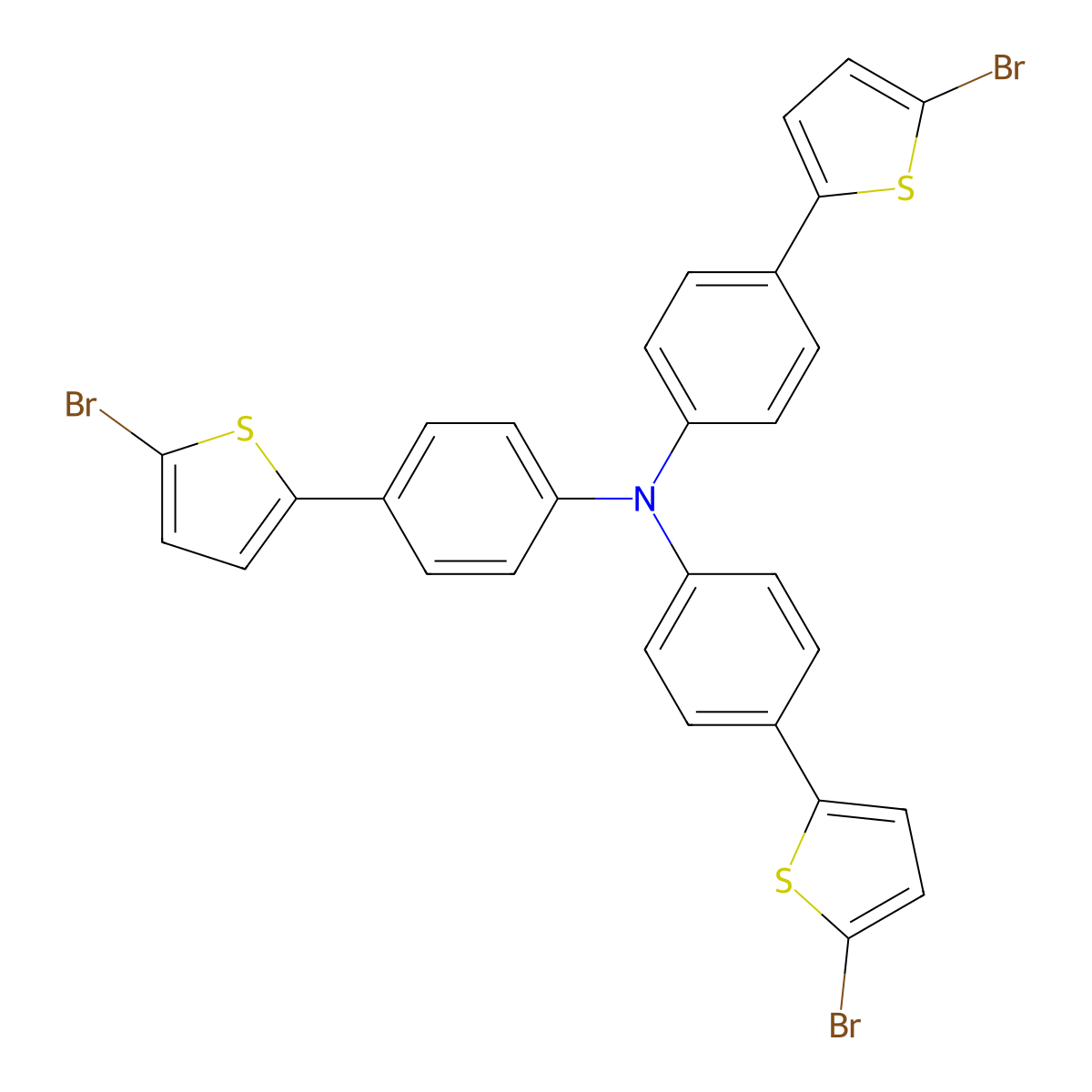 Tris[4-(5-bromothiophen-2-yl)phenyl]amine molecular structure, CAS 339985-36-3