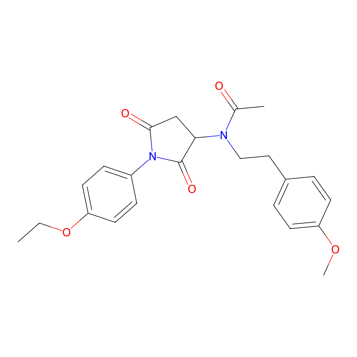 N-[1-(4-ethoxyphenyl)-2,5-dioxopyrrolidin-3-yl]-N-[2-(4-methoxyphenyl)ethyl]acetamide molecular structure, CAS 339988-83-9