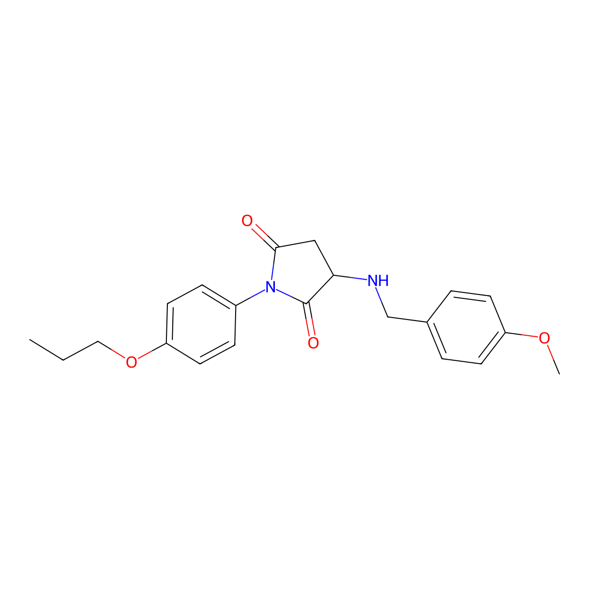 3-[(4-Methoxyphenyl)methylamino]-1-(4-propoxyphenyl)pyrrolidine-2,5-dione molecular structure, CAS 339989-44-5