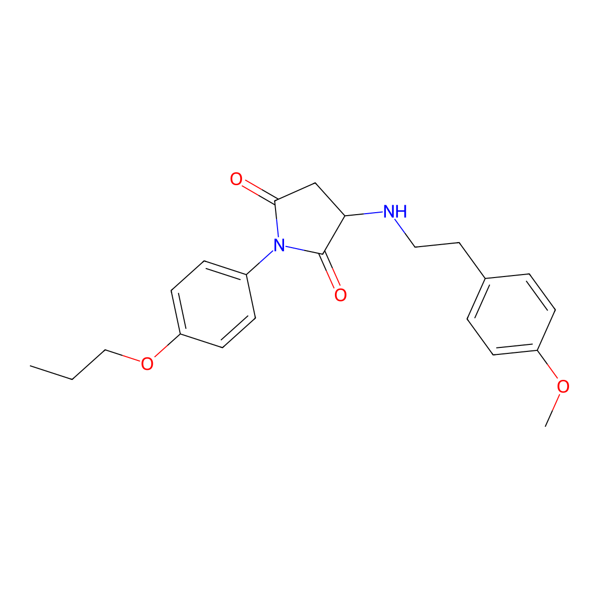 3-[2-(4-Methoxyphenyl)ethylamino]-1-(4-propoxyphenyl)pyrrolidine-2,5-dione molecular structure, CAS 339989-46-7