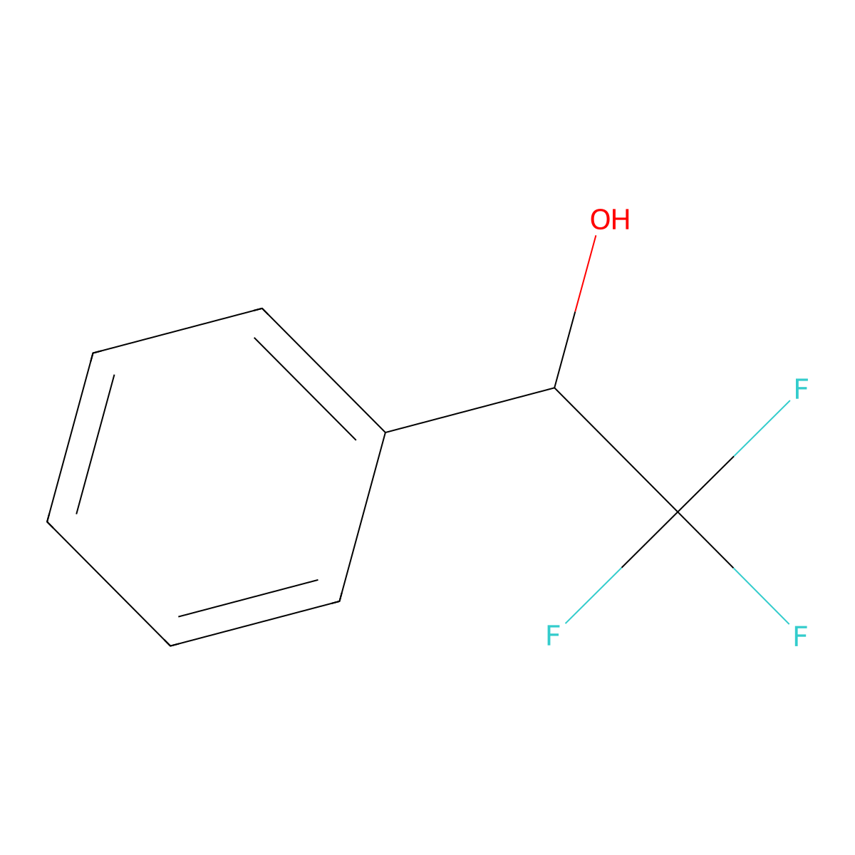 (+)-2,2,2-Trifluoro-1-phenylethanol molecular structure, CAS 340-06-7