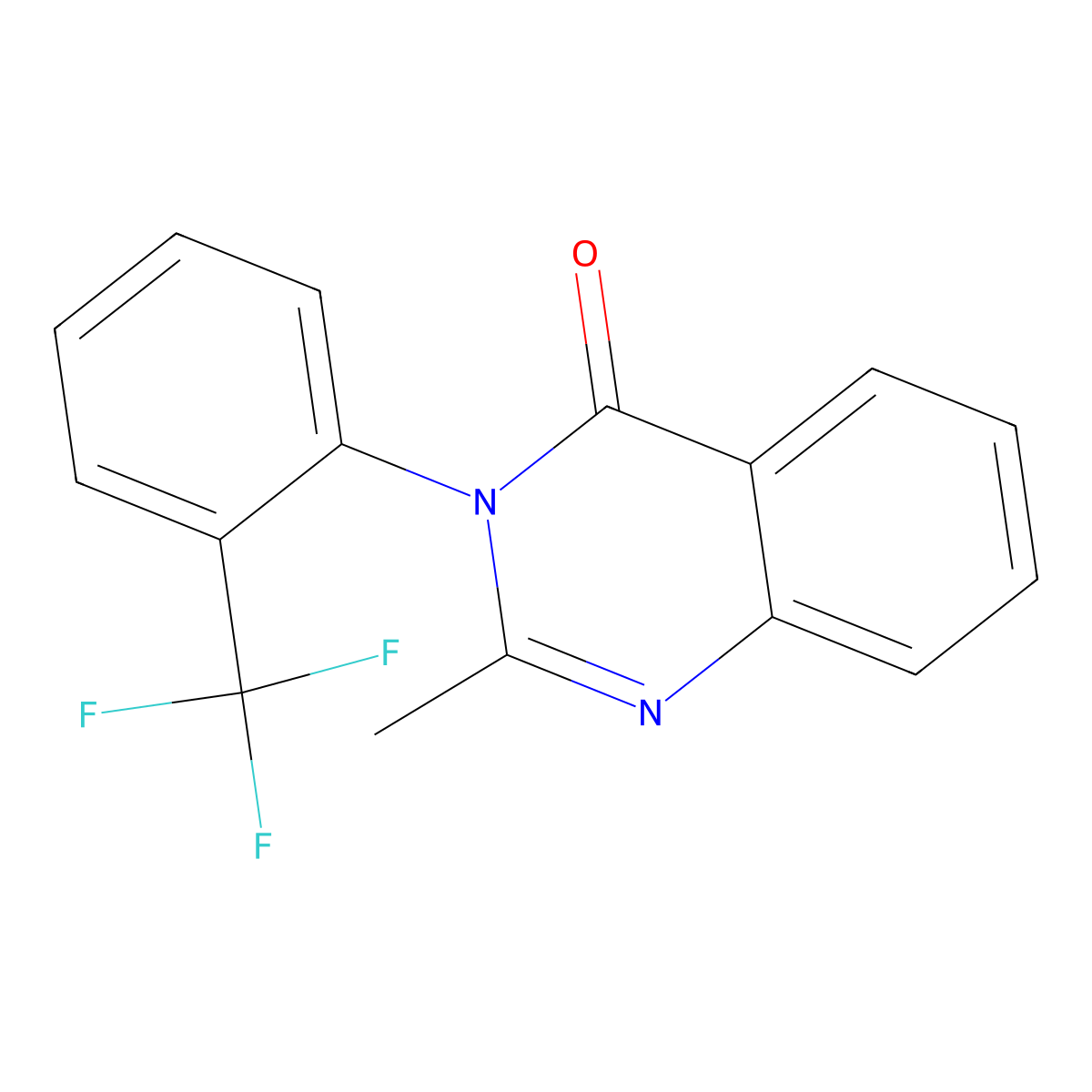 4(3H)-Quinazolinone, 2-methyl-3-(o-trifluoromethylphenyl)- molecular structure, CAS 340-49-8