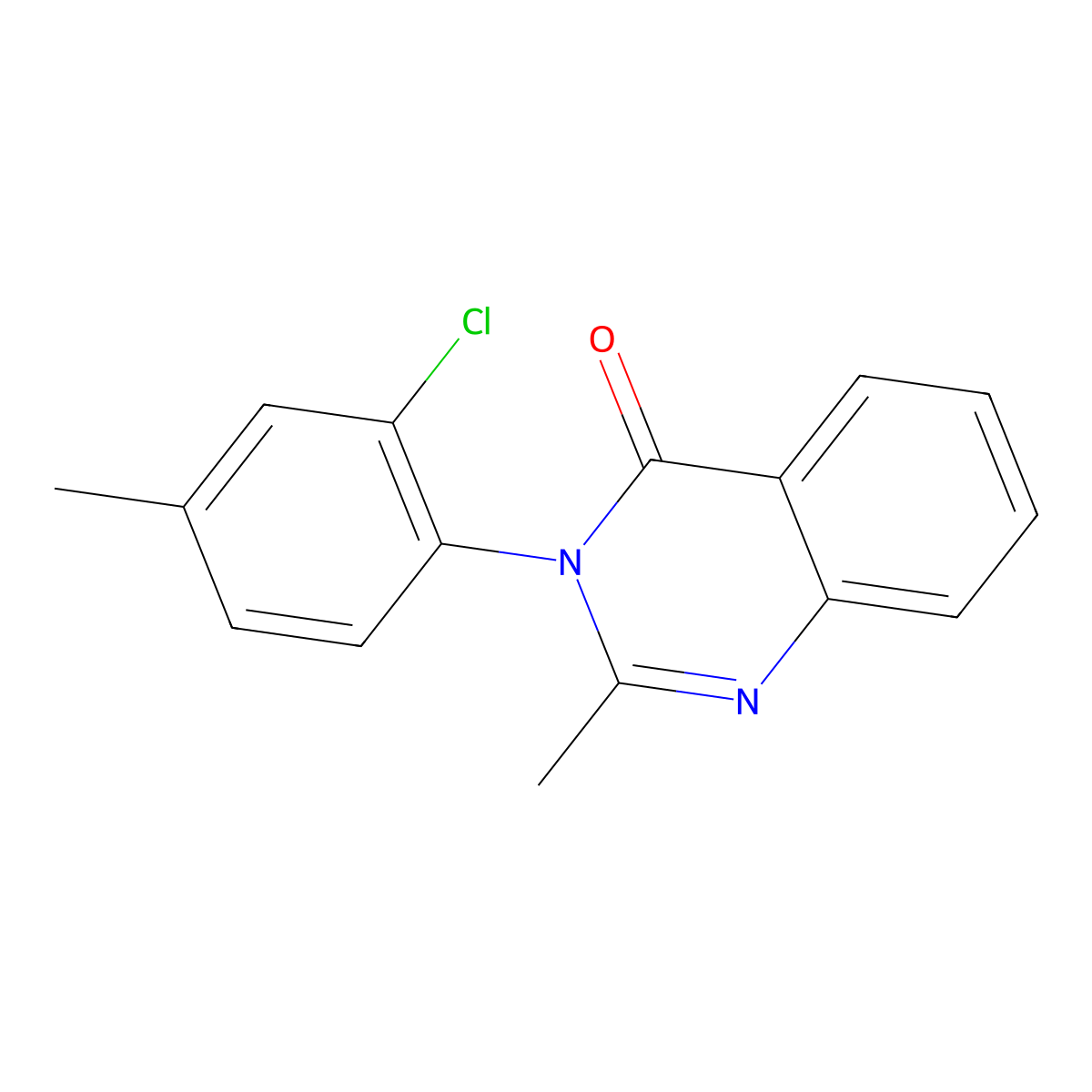 4(3H)-Quinazolinone, 3-(2-chloro-p-tolyl)-2-methyl- molecular structure, CAS 340-54-5