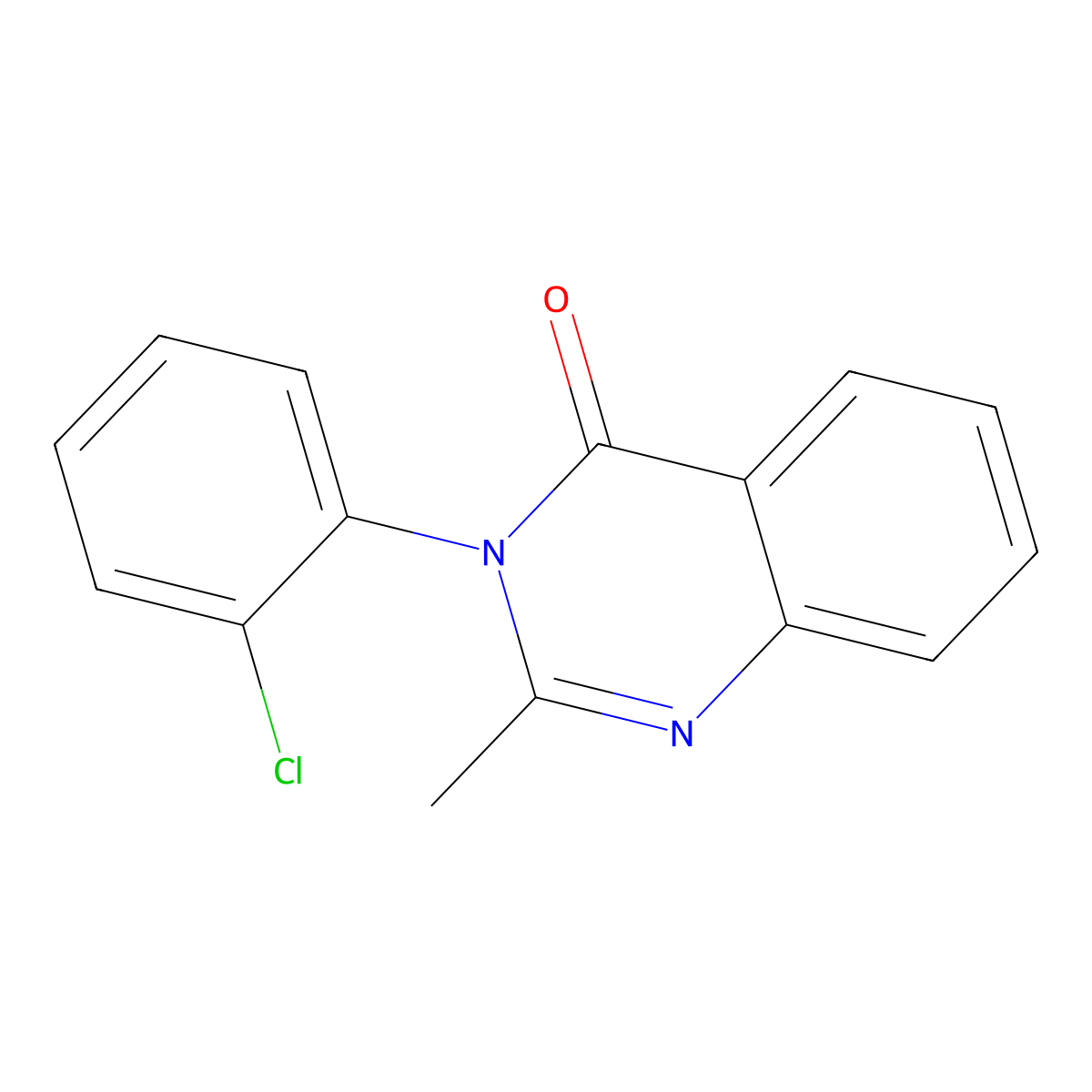 Mecloqualone molecular structure, CAS 340-57-8