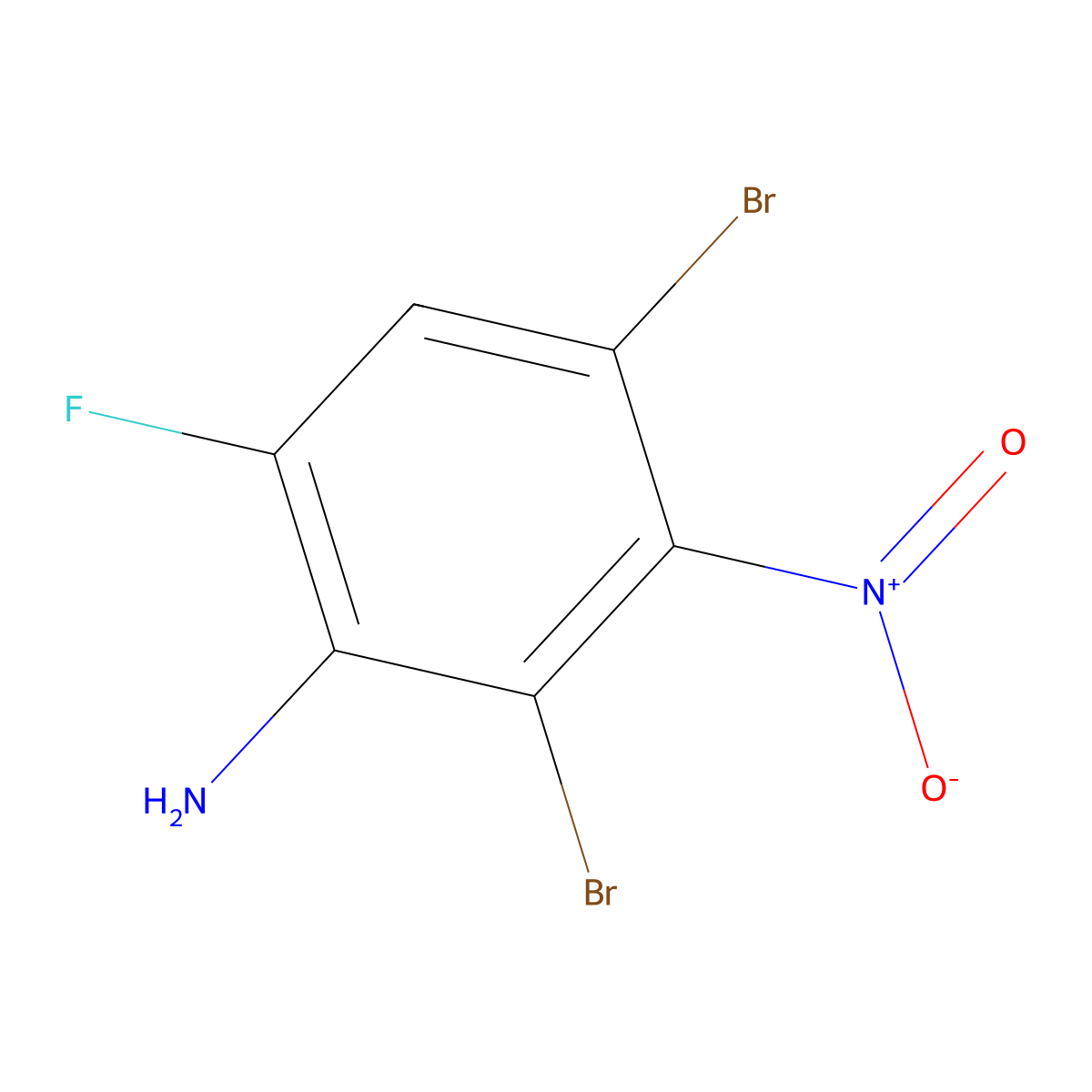 2,4-Dibromo-6-fluoro-3-nitroaniline molecular structure, CAS 340-81-8