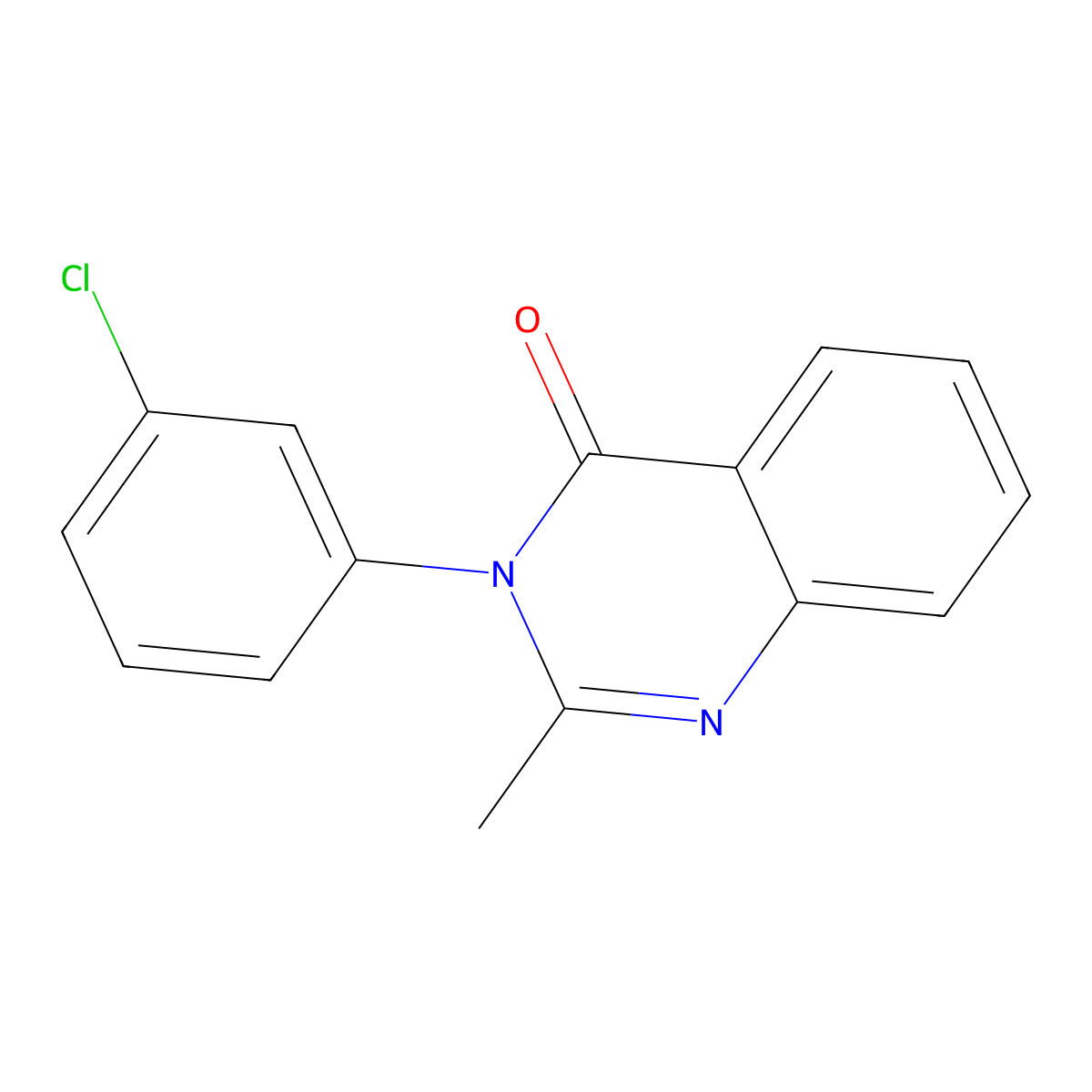 3-(3-Chlorophenyl)-2-methyl-4(3H)-quinazolinone molecular structure, CAS 340-94-3