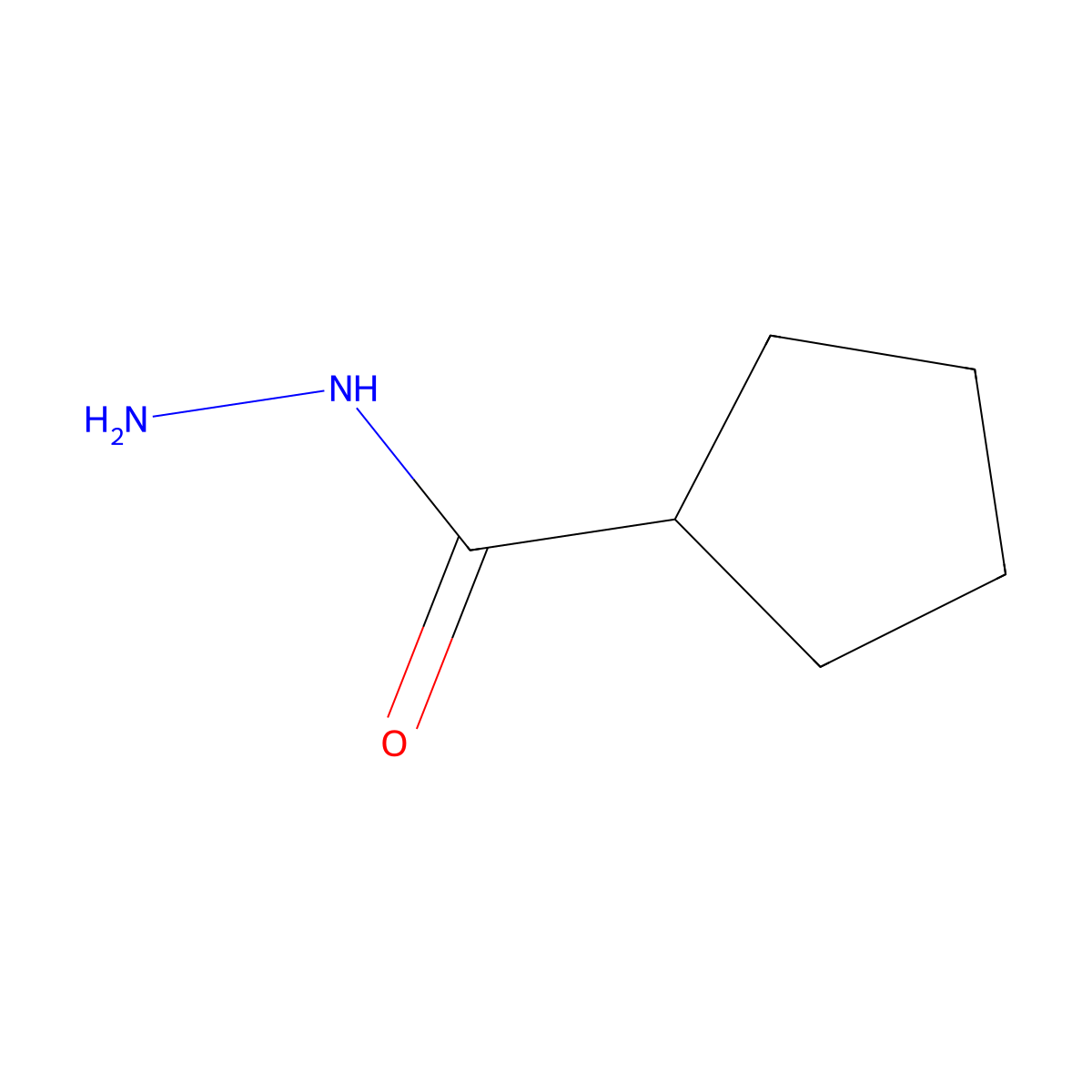 Cyclopentanecarbohydrazide molecular structure, CAS 3400-07-5