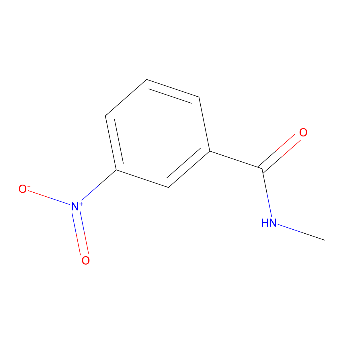 N-methyl-3-nitrobenzamide molecular structure, CAS 3400-26-8
