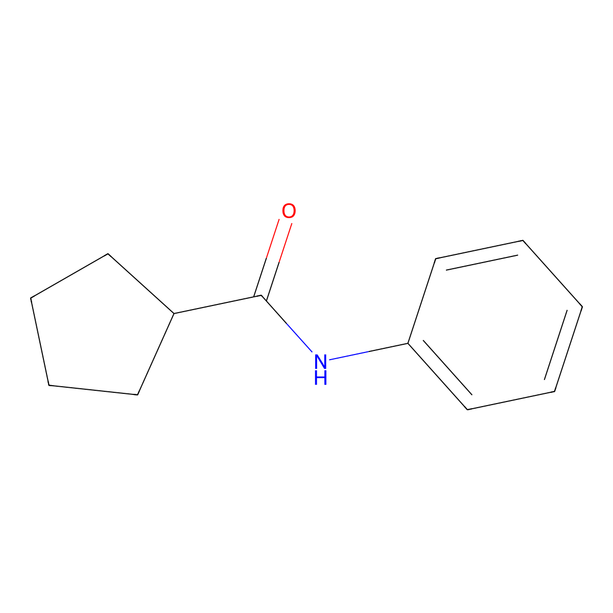 N-phenylcyclopentanecarboxamide molecular structure, CAS 3400-41-7