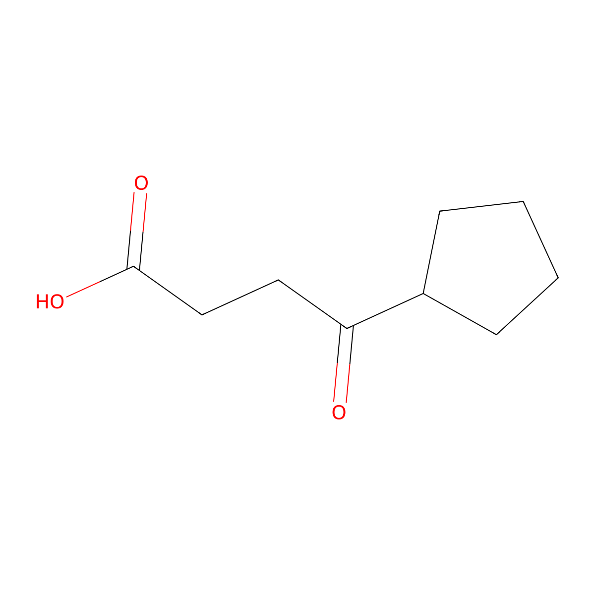 4-Cyclopentyl-4-oxobutyric acid molecular structure, CAS 3400-90-6