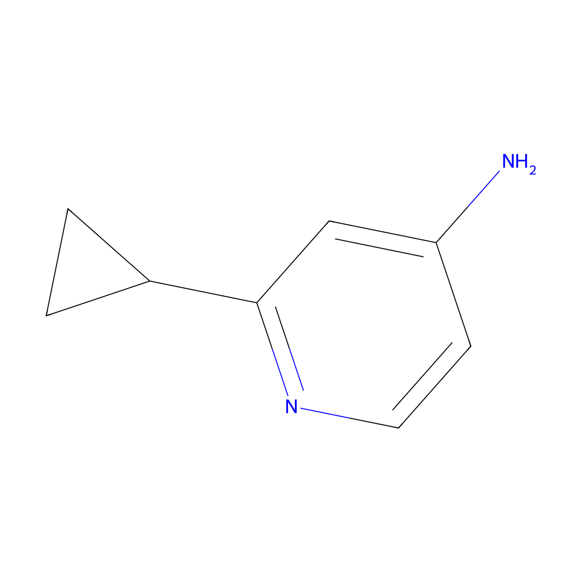 2-Cyclopropylpyridin-4-amine molecular structure, CAS 340006-71-5