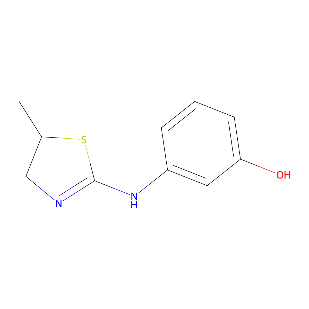 3-[(5-Methyl-4,5-dihydro-1,3-thiazol-2-yl)amino]phenol molecular structure, CAS 340007-39-8