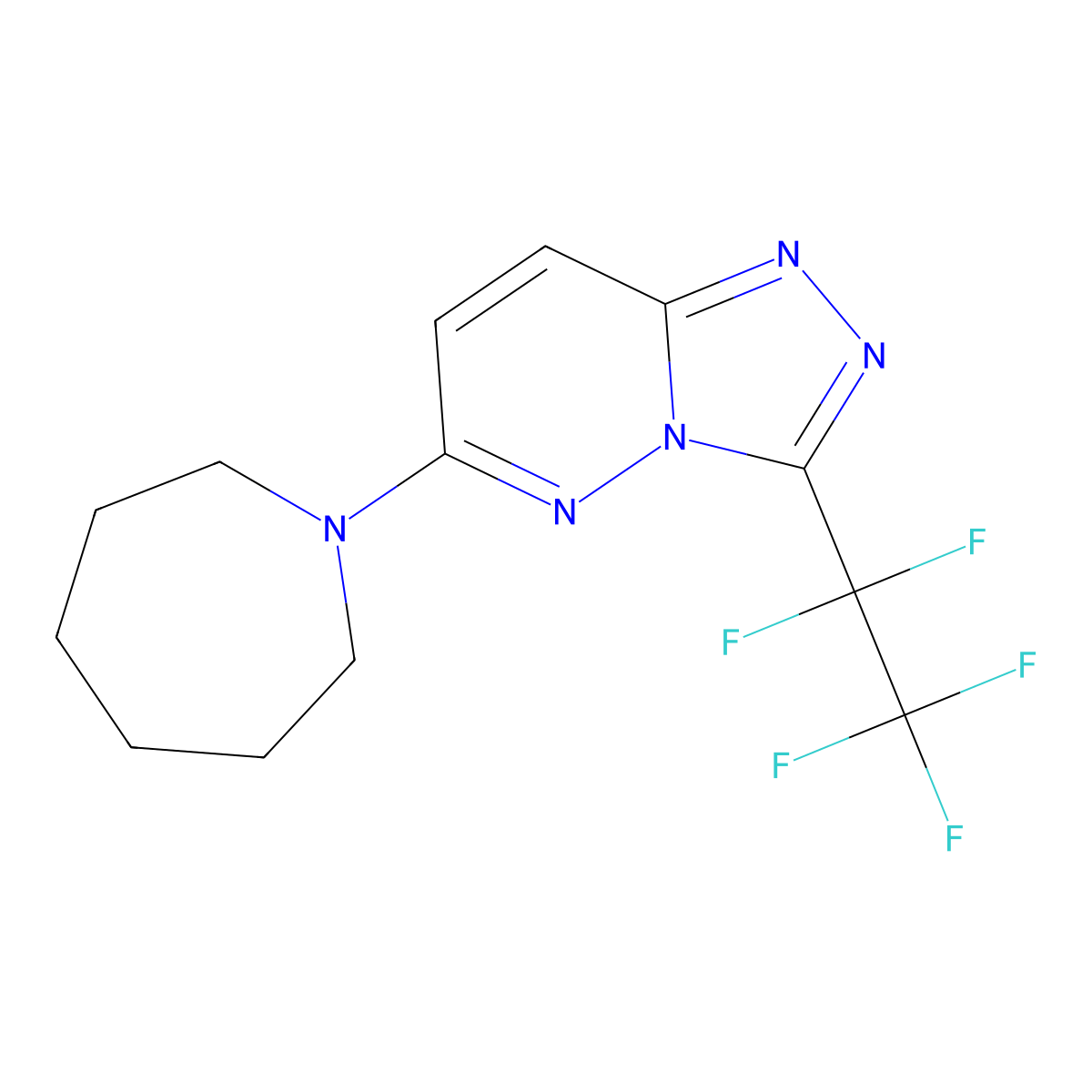 6-(1-Azepanyl)-3-(1,1,2,2,2-pentafluoroethyl)[1,2,4]triazolo[4,3-b]pyridazine molecular structure, CAS 340007-49-0