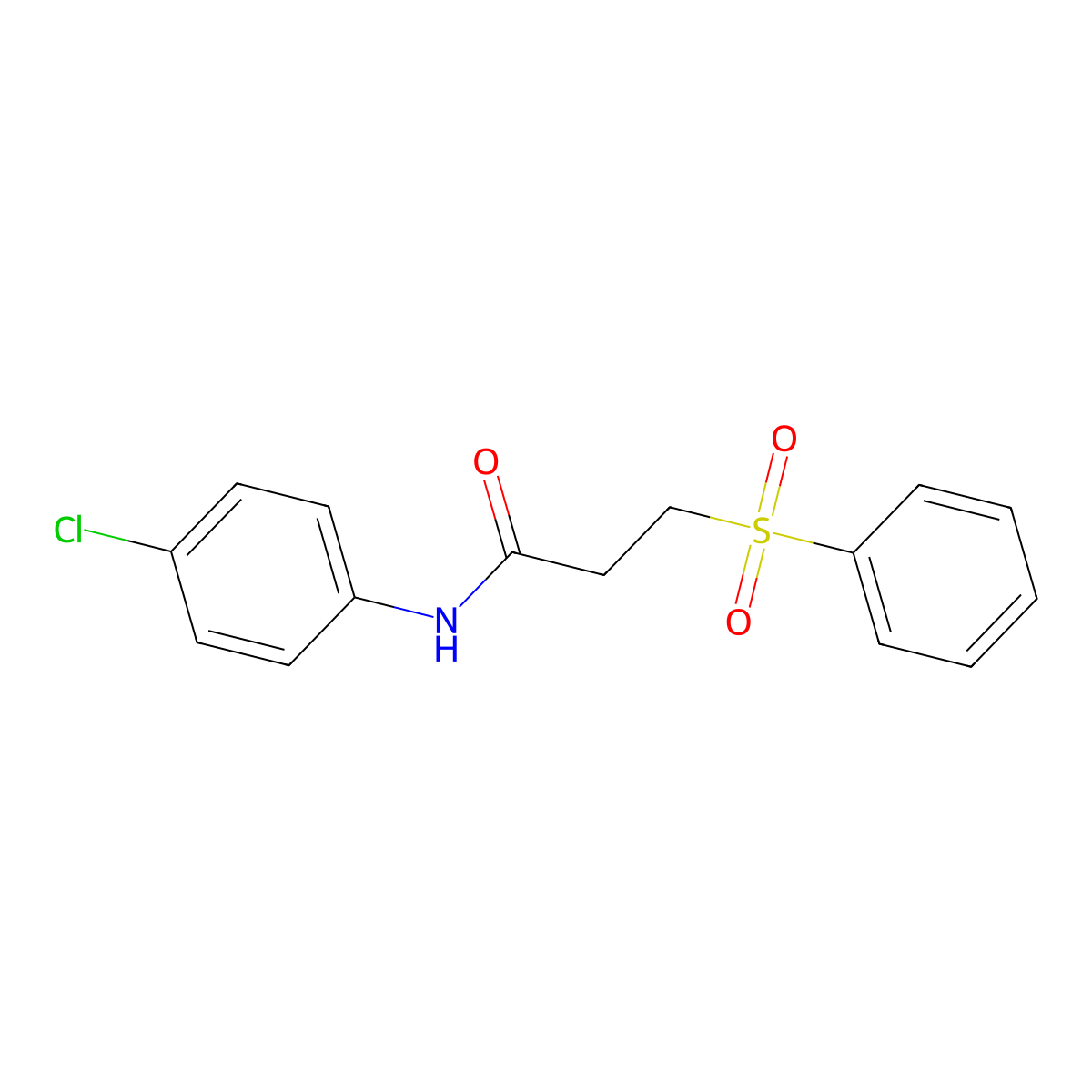 3-(benzenesulfonyl)-N-(4-chlorophenyl)propanamide molecular structure, CAS 340011-45-2