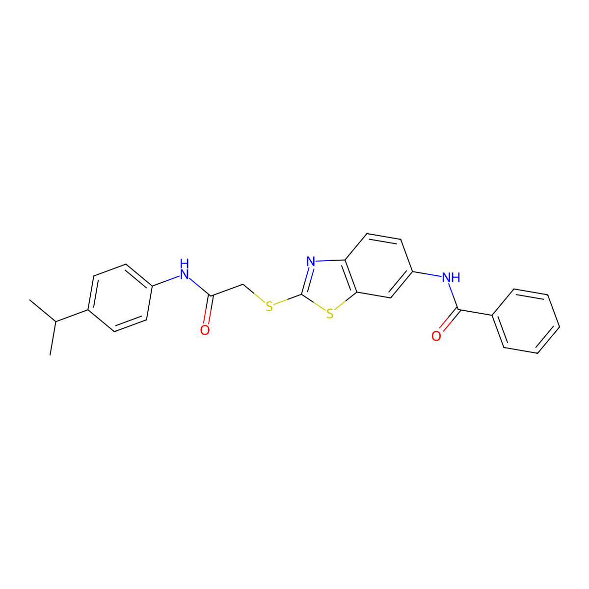N-[2-[2-oxo-2-(4-propan-2-ylanilino)ethyl]sulfanyl-1,3-benzothiazol-6-yl]benzamide molecular structure, CAS 340018-20-4