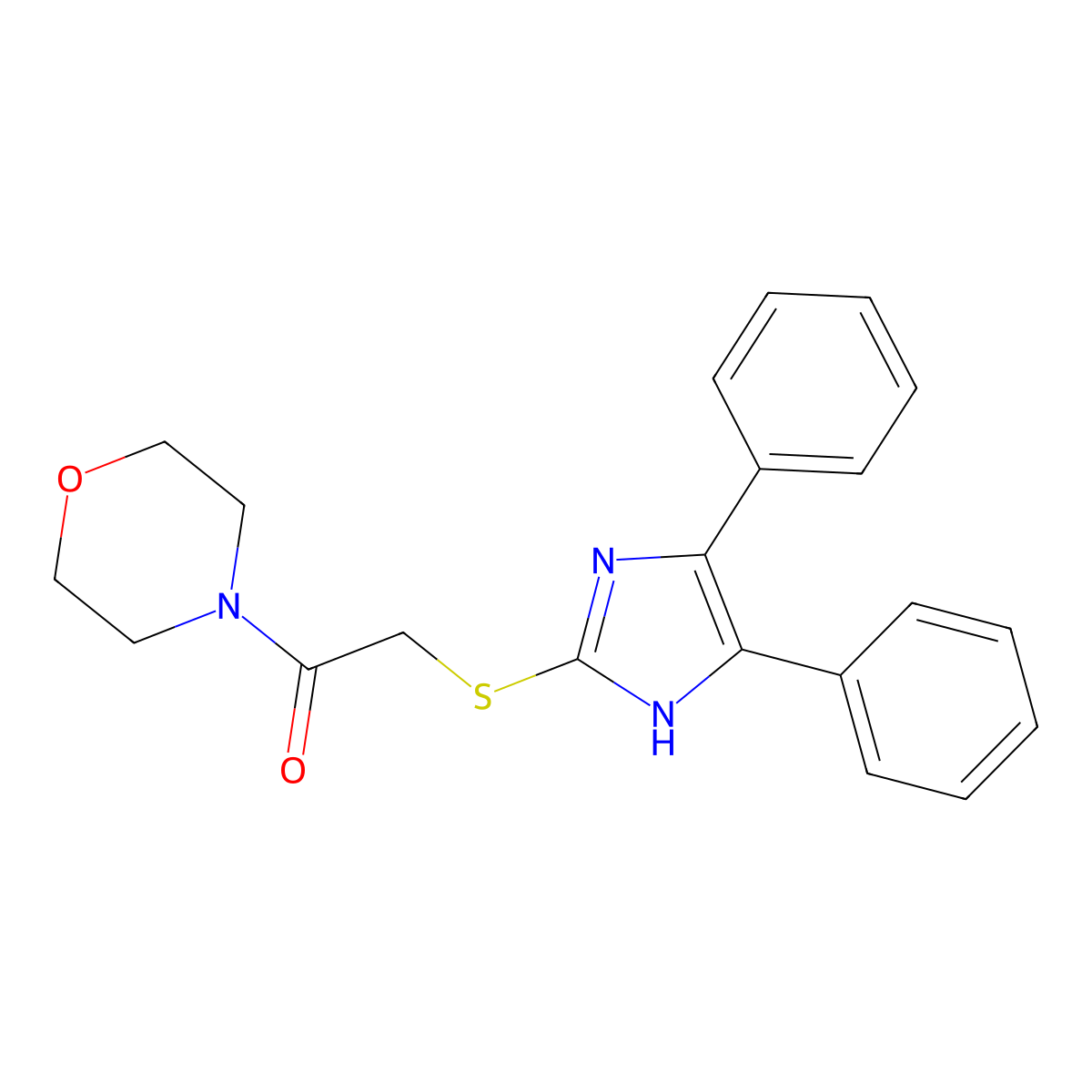 2-((4,5-diphenyl-1H-imidazol-2-yl)thio)-1-morpholinoethanone molecular structure, CAS 340018-57-7