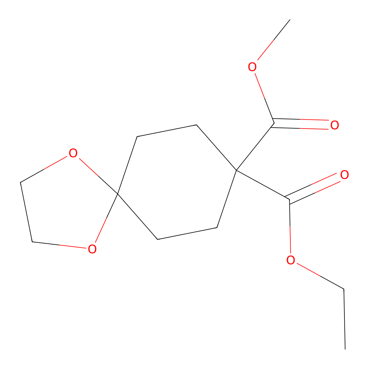 8-Ethyl 8-methyl 1,4-dioxaspiro[4.5]decane-8,8-dicarboxylate molecular structure, CAS 340022-79-9