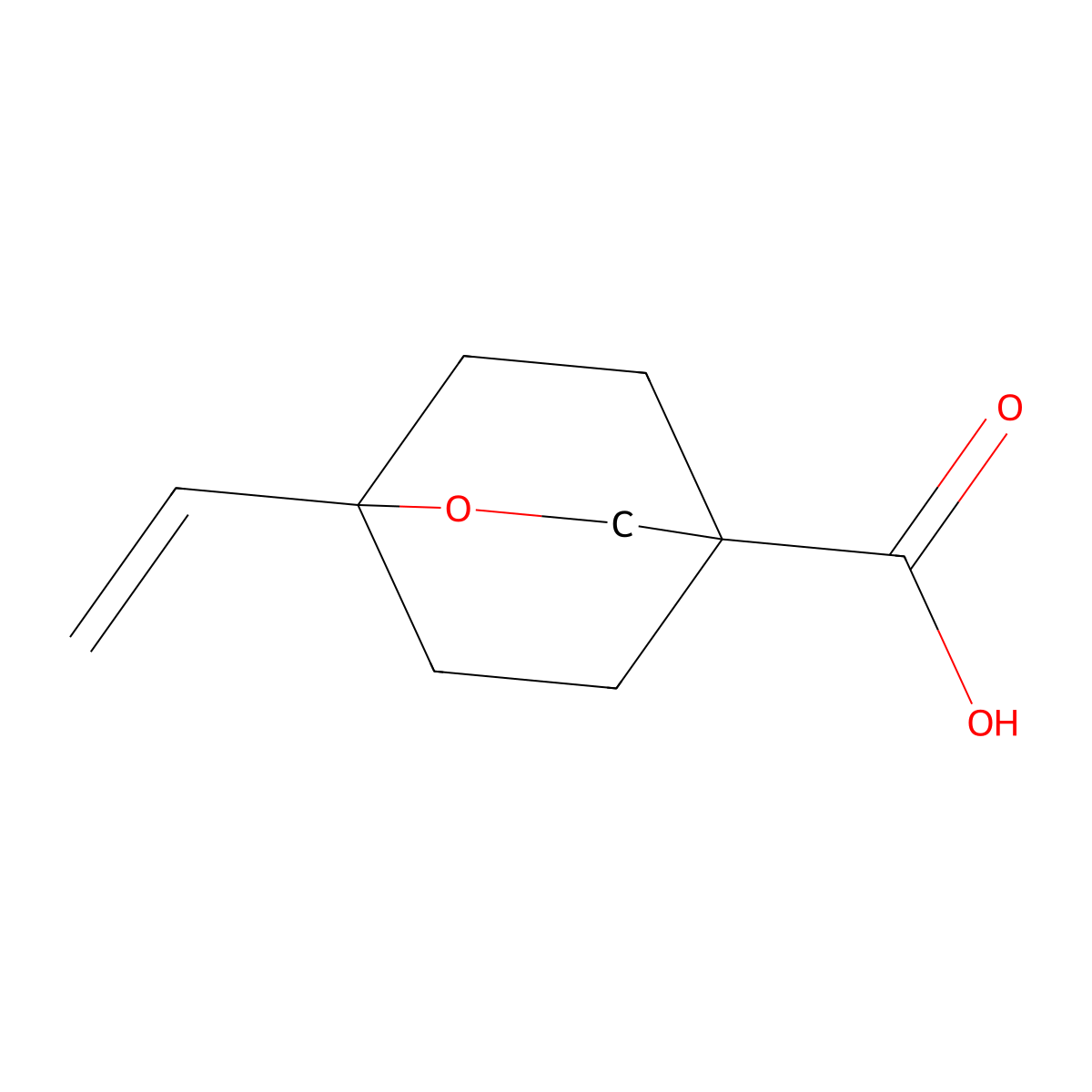1-Ethenyl-2-oxabicyclo[2.2.2]octane-4-carboxylic acid molecular structure, CAS 340023-04-3