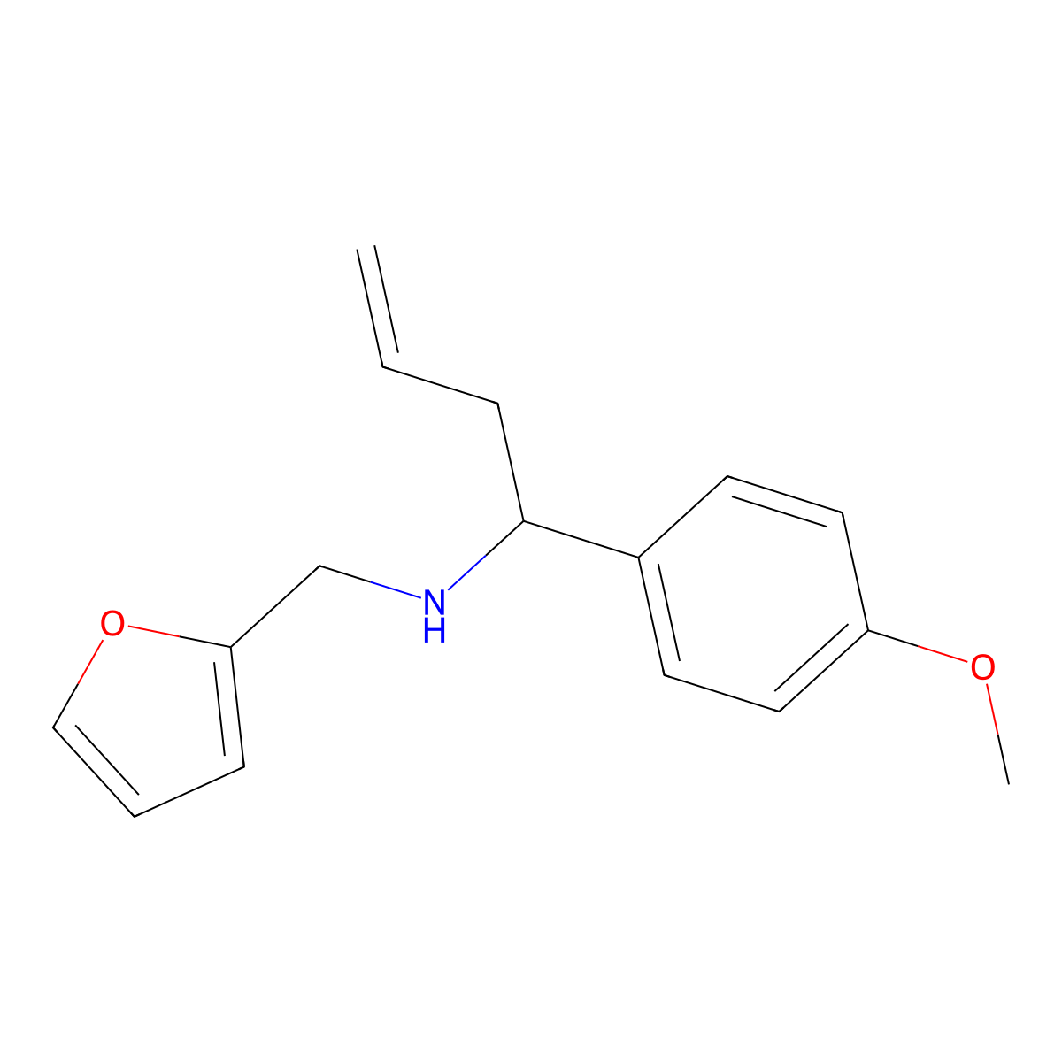 Furan-2-ylmethyl-[1-(4-methoxy-phenyl)-but-3-enyl]-amine molecular structure, CAS 340025-61-8