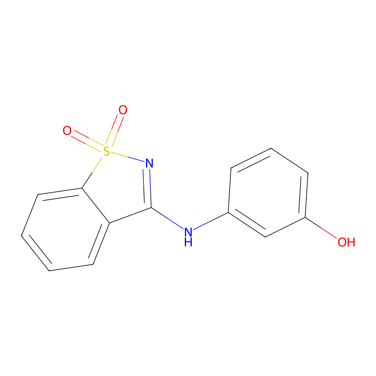 3-[(1,1-Dioxido-1,2-benzisothiazol-3-YL)amino]phenol molecular structure, CAS 340028-29-7