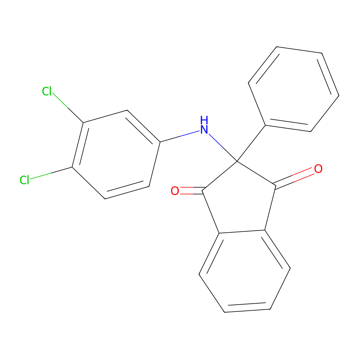 2-(3,4-dichloroanilino)-2-phenyl-1H-indene-1,3(2H)-dione molecular structure, CAS 340028-34-4