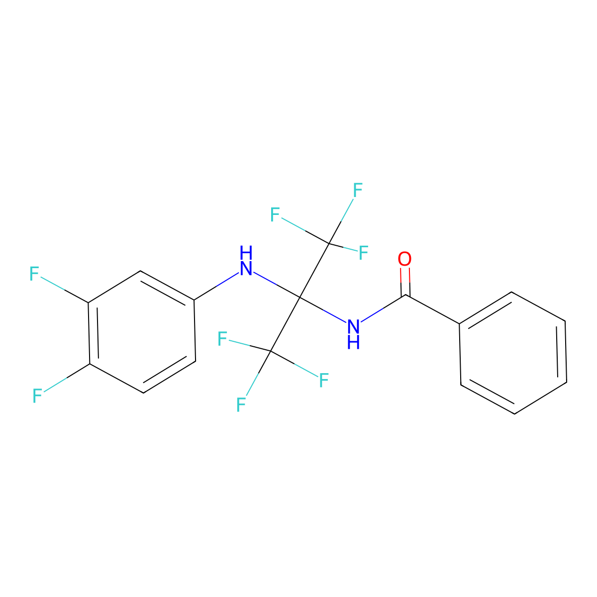 N-[1-(3,4-difluoroanilino)-2,2,2-trifluoro-1-(trifluoromethyl)ethyl]benzamide molecular structure, CAS 340029-04-1