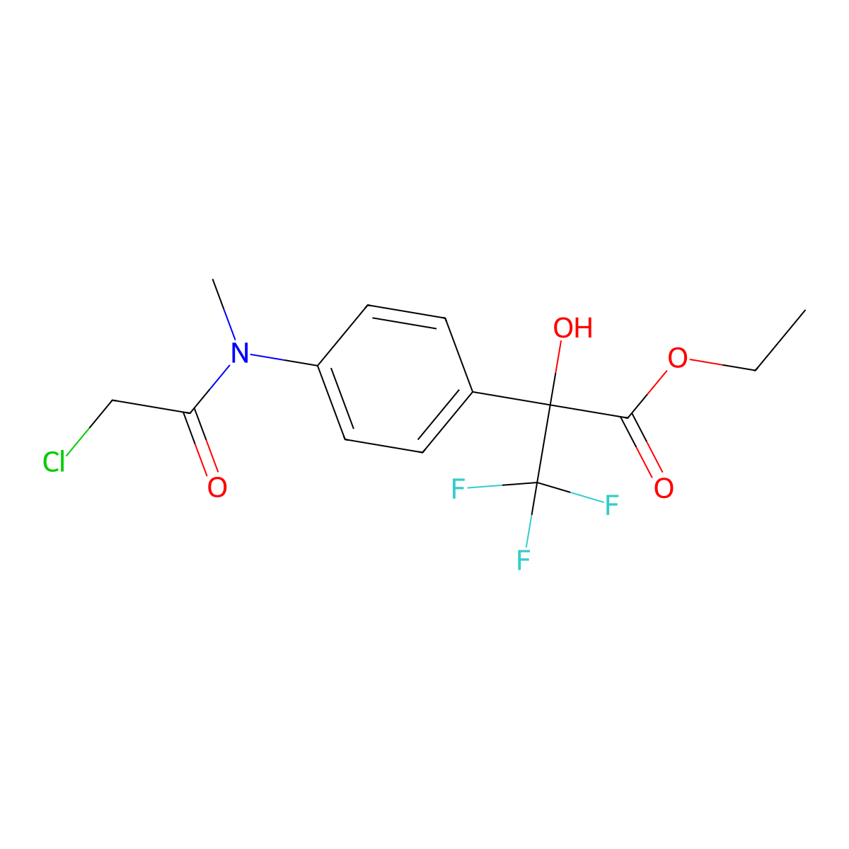 Ethyl 2-{4-[(2-chloroacetyl)(methyl)amino]phenyl}-3,3,3-trifluoro-2-hydroxypropanoate molecular structure, CAS 340029-62-1