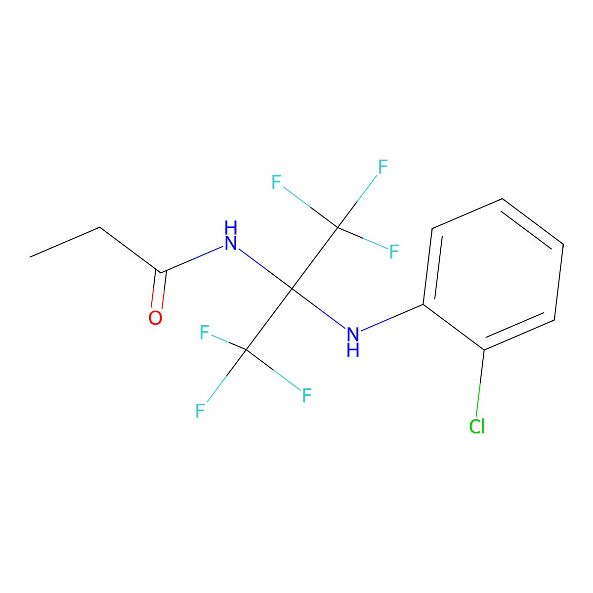 N-[2-(2-chloroanilino)-1,1,1,3,3,3-hexafluoropropan-2-yl]propanamide molecular structure, CAS 340030-35-5