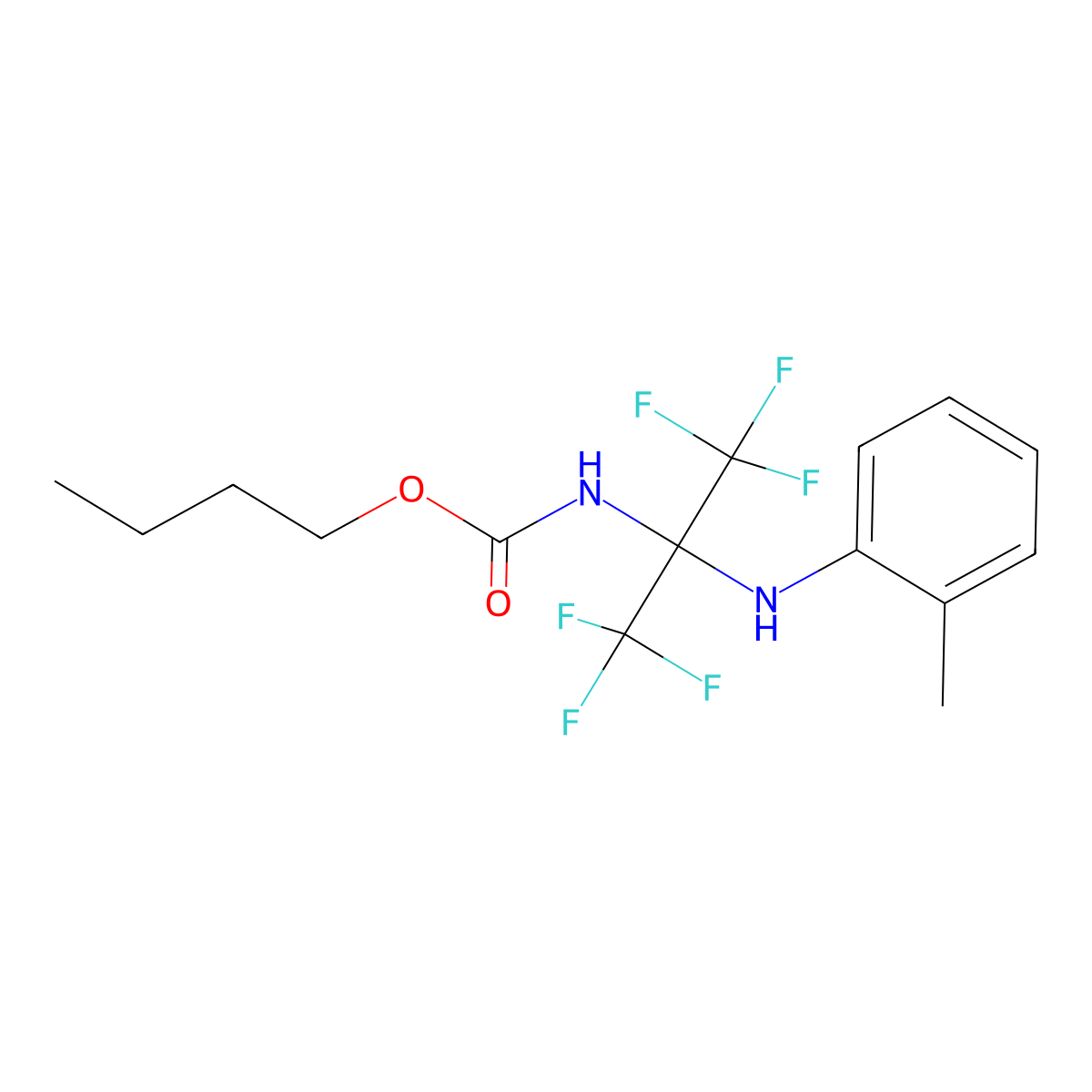 butyl N-[2,2,2-trifluoro-1-(2-toluidino)-1-(trifluoromethyl)ethyl]carbamate molecular structure, CAS 340030-49-1