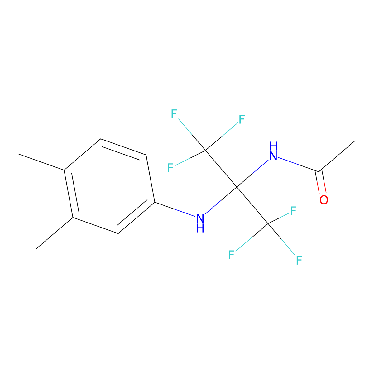 N-[2-(3,4-dimethylanilino)-1,1,1,3,3,3-hexafluoropropan-2-yl]acetamide molecular structure, CAS 340031-21-2