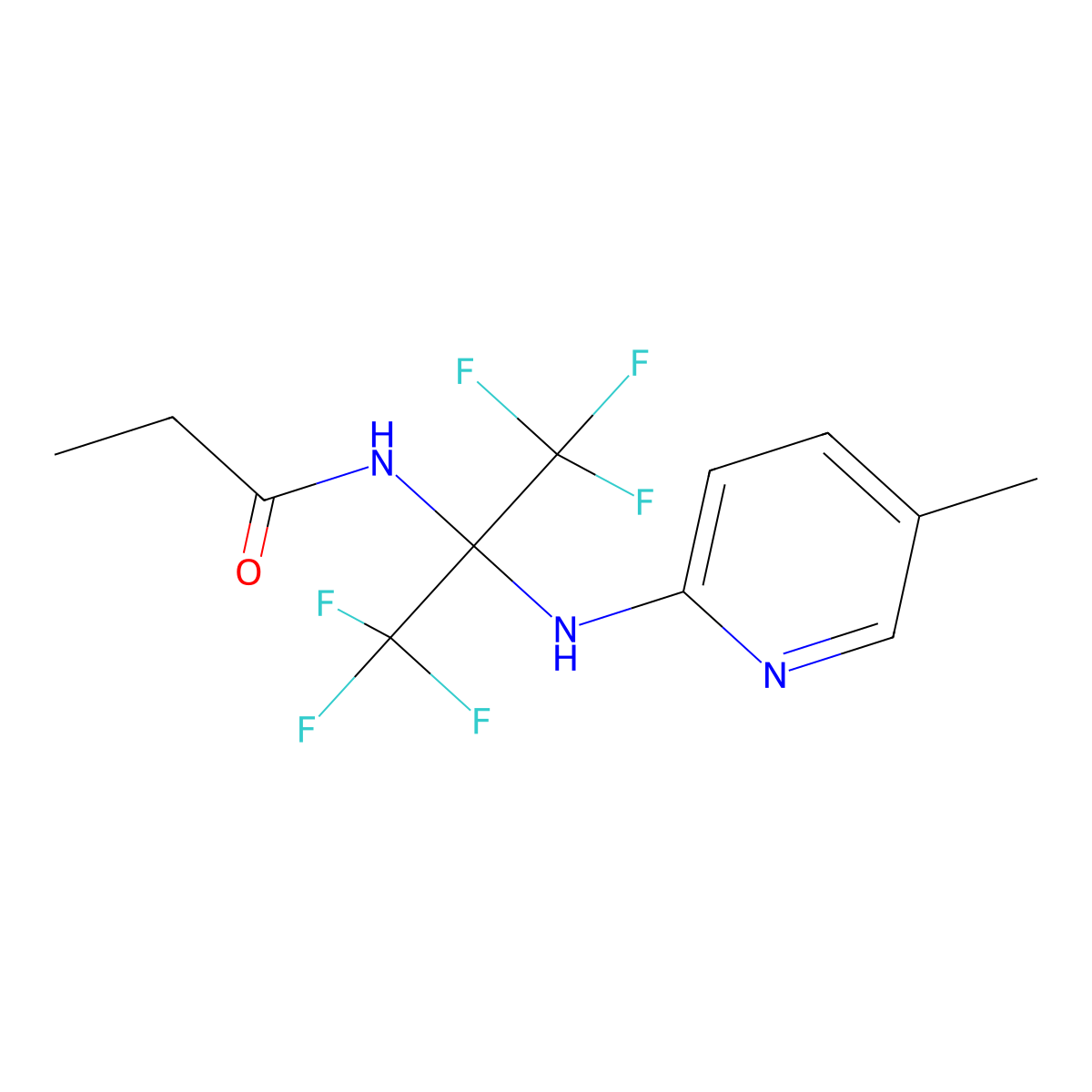 N-[1,1,1,3,3,3-hexafluoro-2-[(5-methylpyridin-2-yl)amino]propan-2-yl]propanamide molecular structure, CAS 340031-62-1